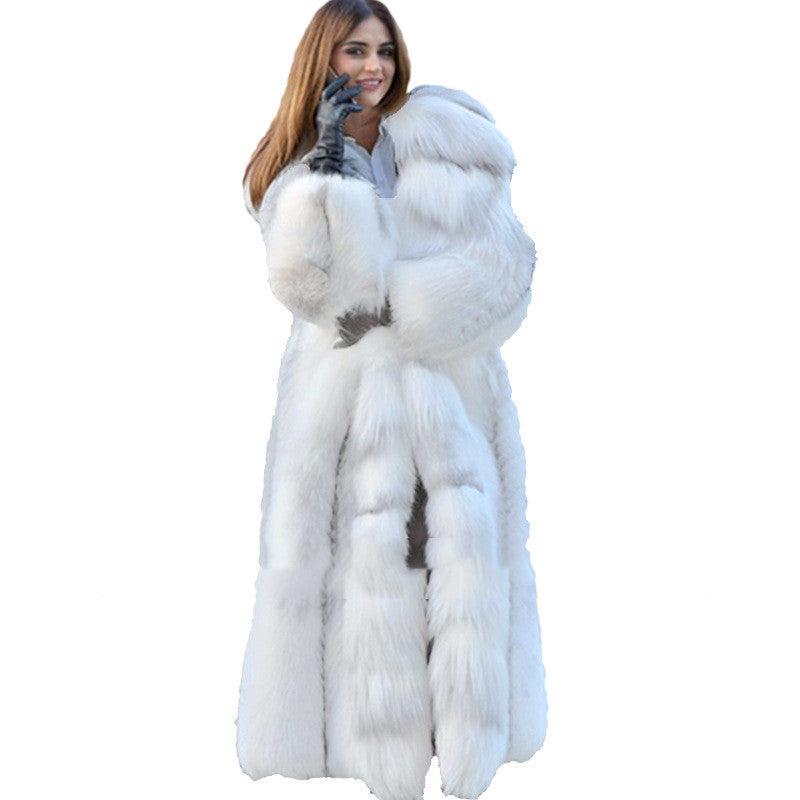 Women's Long Style White Long Fur Coat winter clothes for women