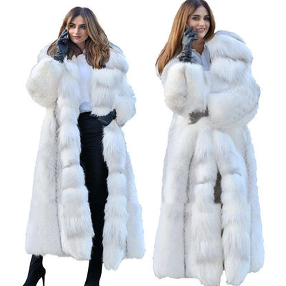 Women's Long Style White Long Fur Coat winter clothes for women