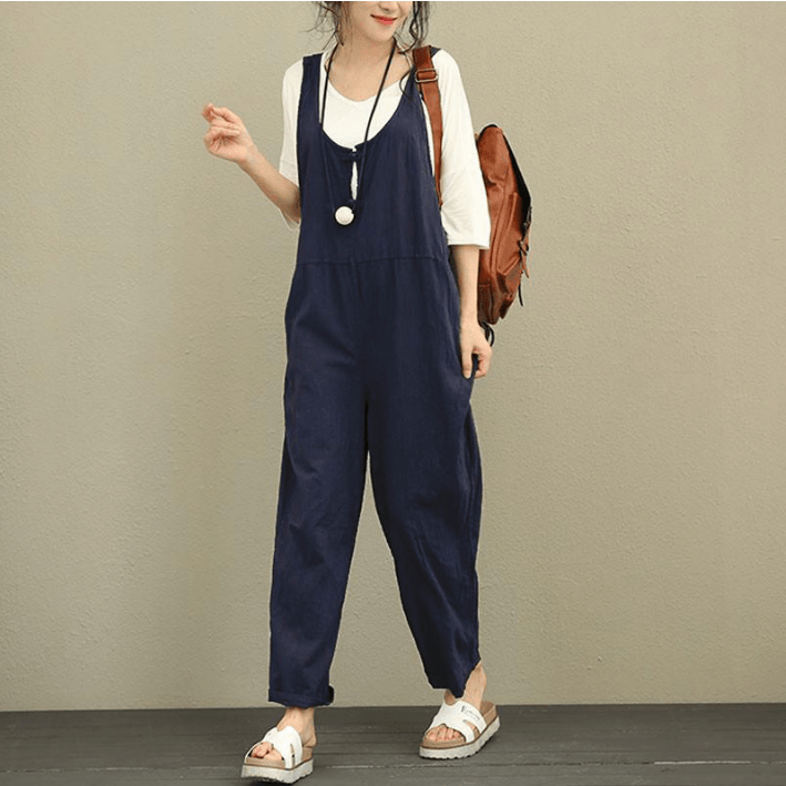 Women's Loose Casual Bib Trousers Bottom wear