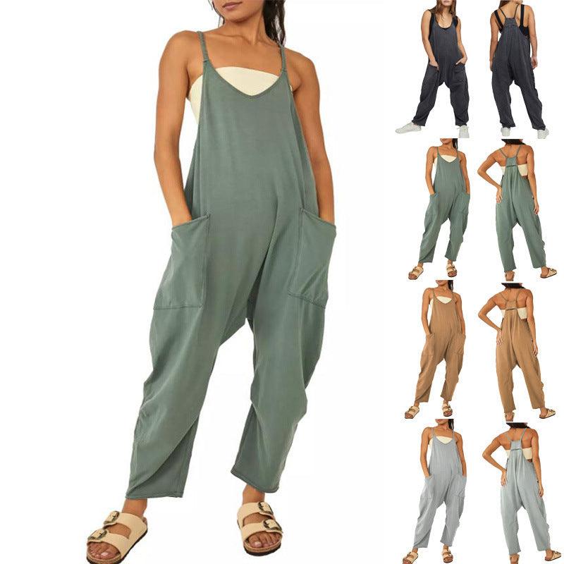 Women's Loose Sleeveless Jumpsuits women's clothing