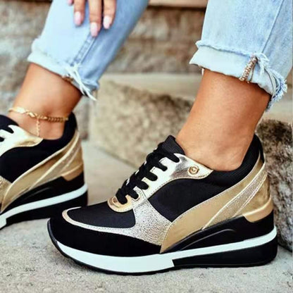 Women's Platform Sequin Flat Casual Sneakers Shoes & Bags