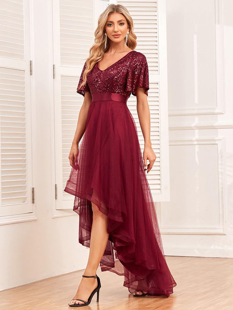 Women's Ruffled Irregular Long Dress Dresses & Tops