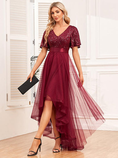 Women's Ruffled Irregular Long Dress Dresses & Tops