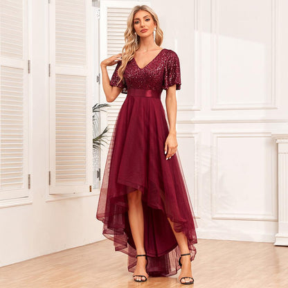 Women's Ruffled Irregular Long Dress Dresses & Tops