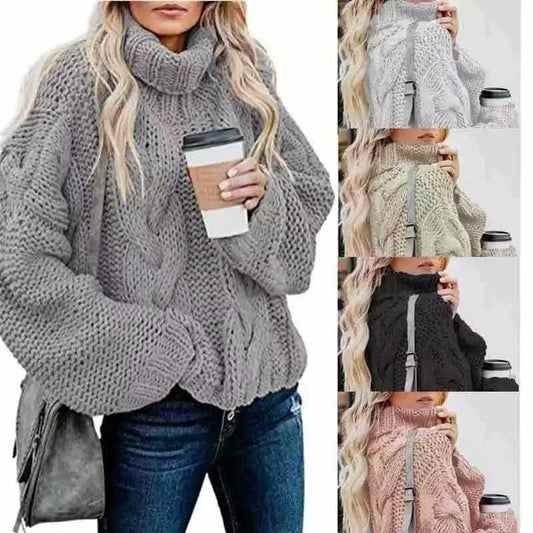 Women's Turtleneck Pullover Loose-fitting Sweater winter clothes for women