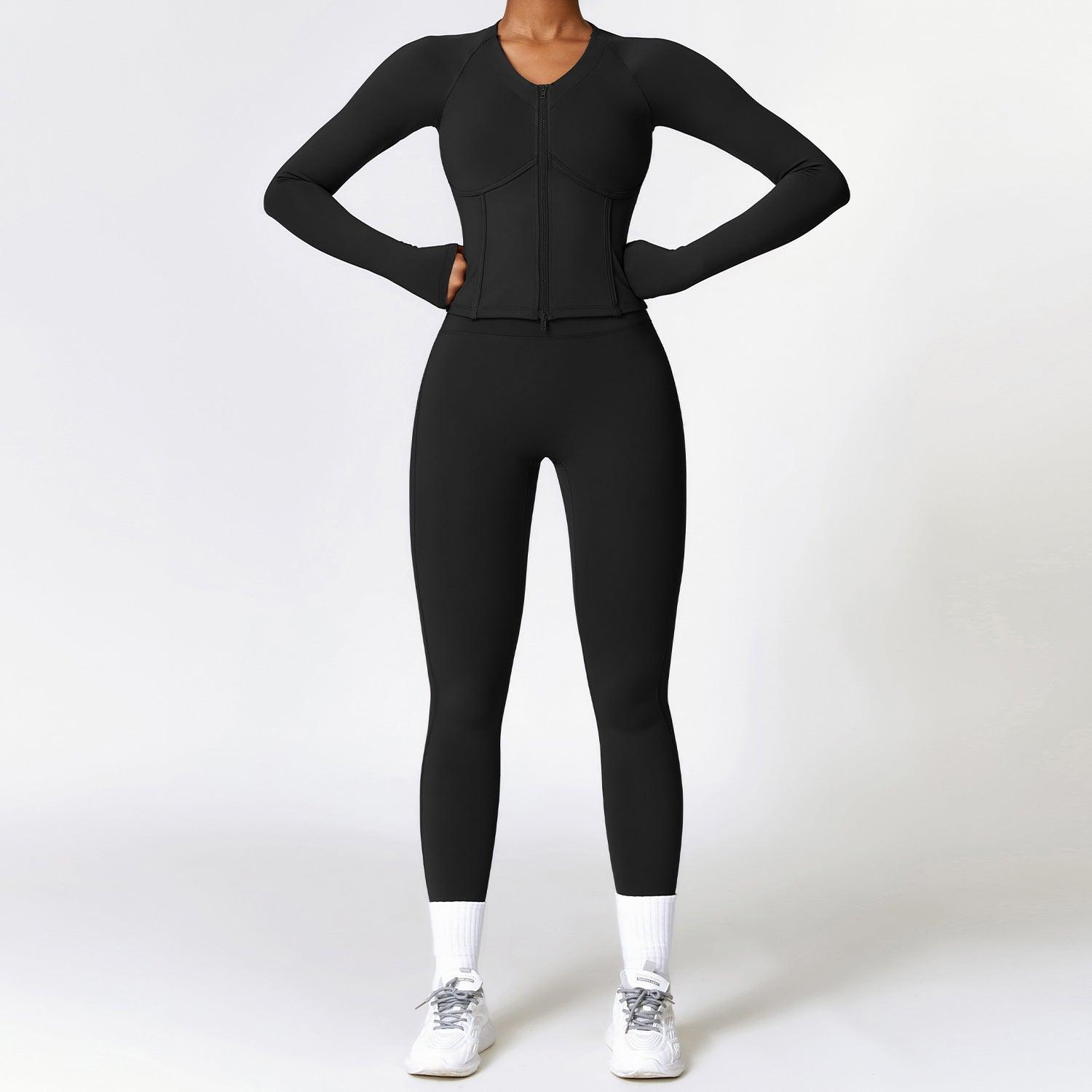 Women's Winter Fleece Thermal Long Sleeves Yoga Clothes Suit fitness & Sports