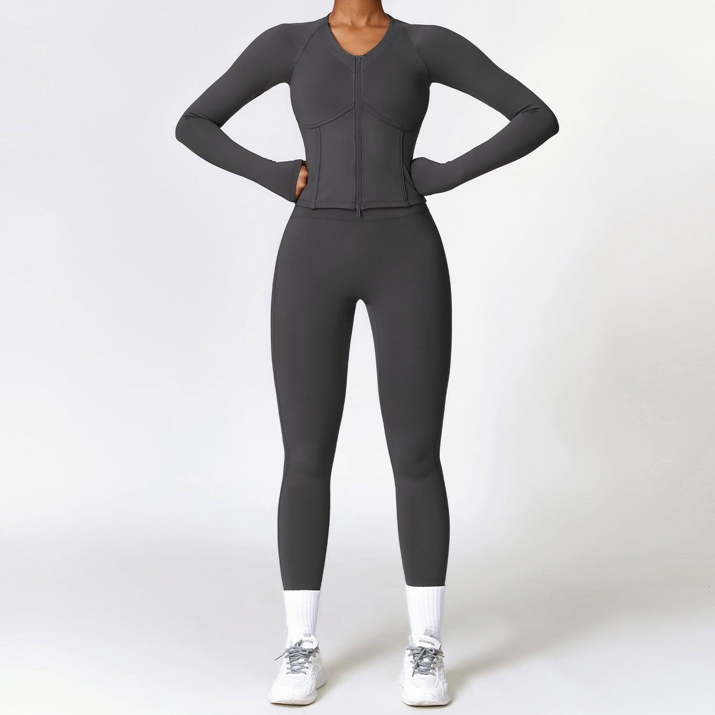 Women's Winter Fleece Thermal Long Sleeves Yoga Clothes Suit fitness & Sports