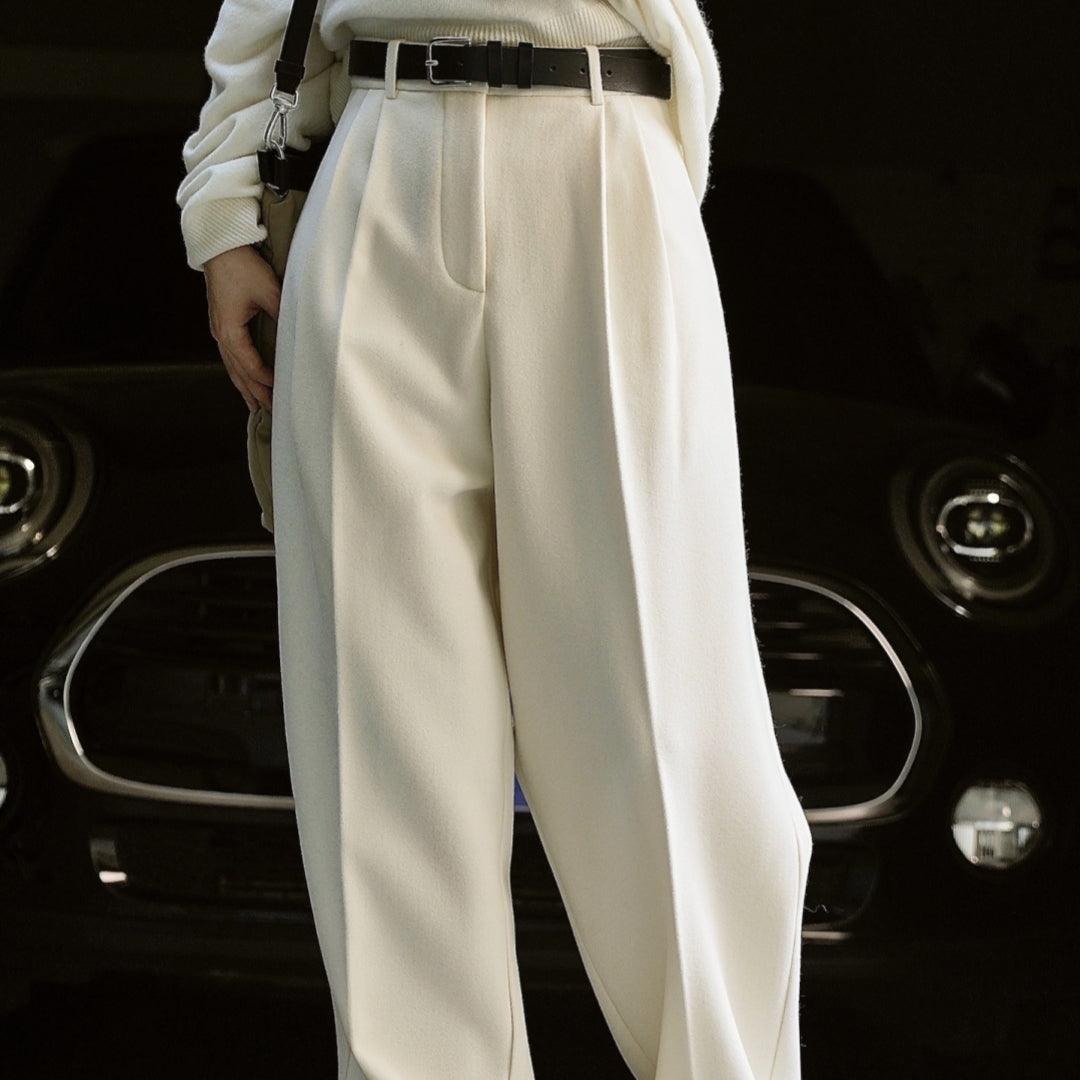 Women's Woolen Straight Wide-leg Pants Bottom wear