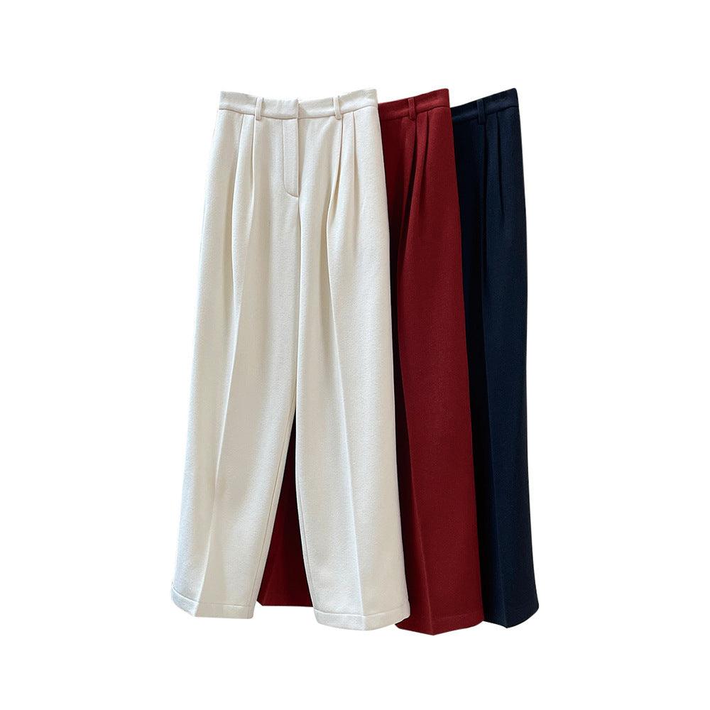 Women's Woolen Straight Wide-leg Pants Bottom wear