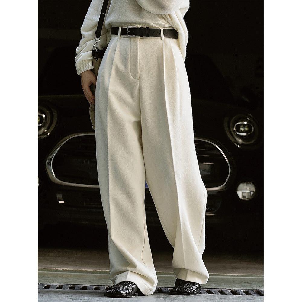 Women's Woolen Straight Wide-leg Pants Bottom wear