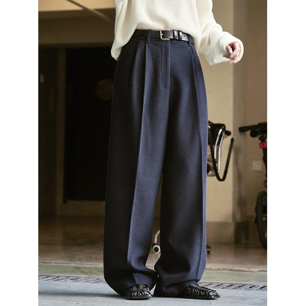 Women's Woolen Straight Wide-leg Pants Bottom wear