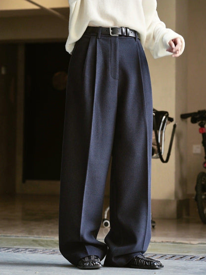 Women's Woolen Straight Wide-leg Pants Bottom wear