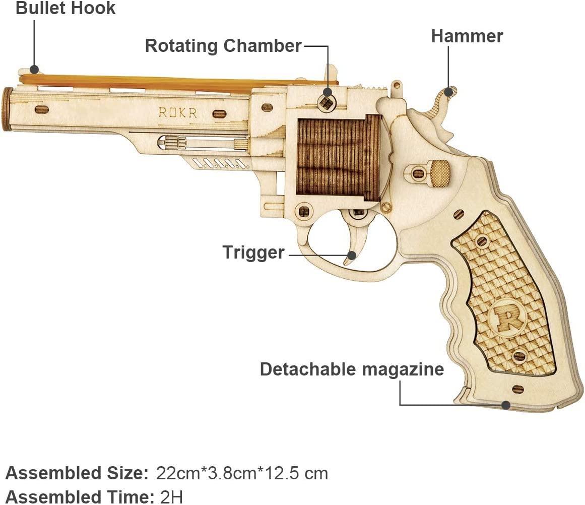 Wooden Puzzle Gun Toys Model DIY kit HOME