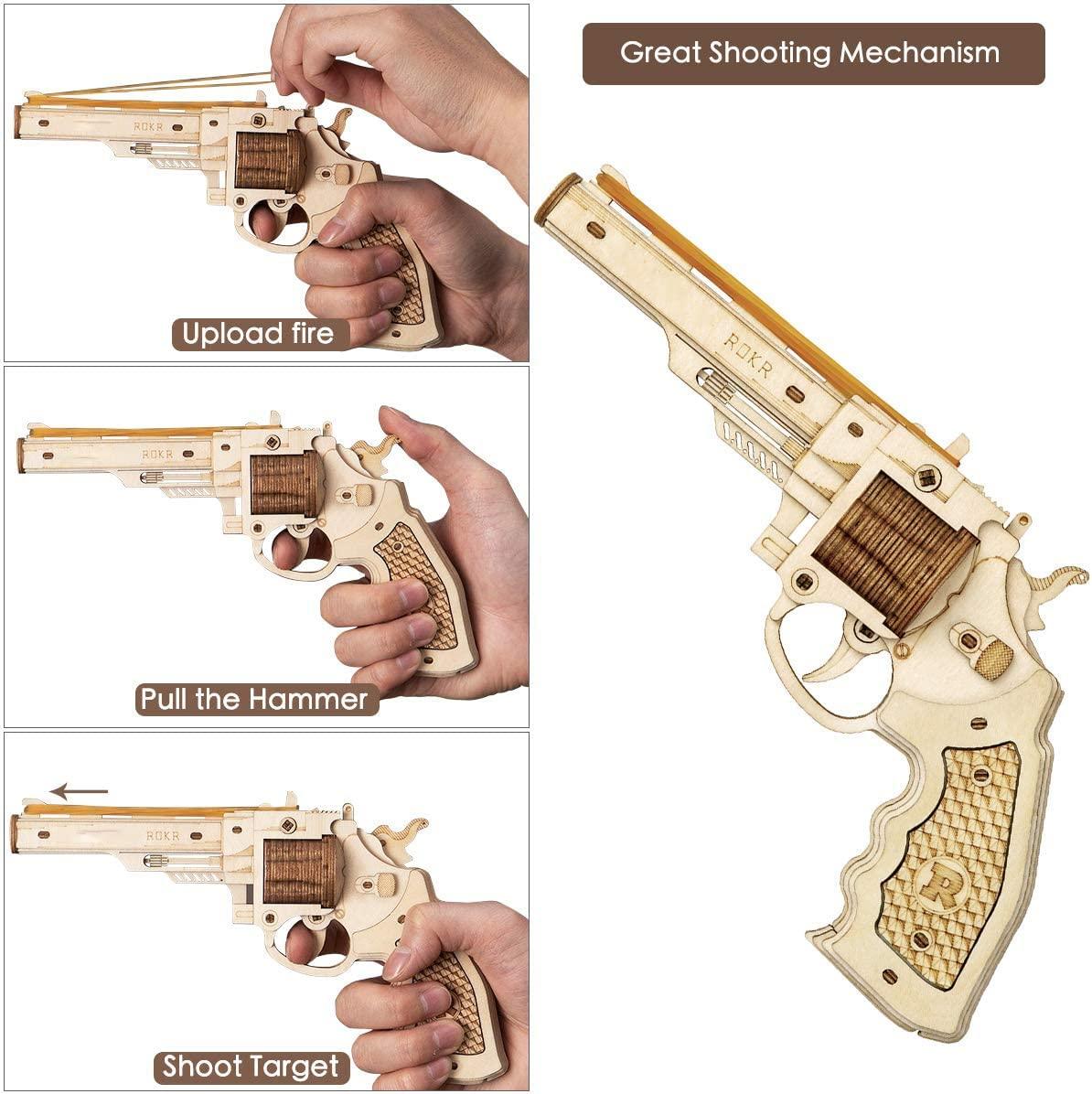 Wooden Puzzle Gun Toys Model DIY kit HOME