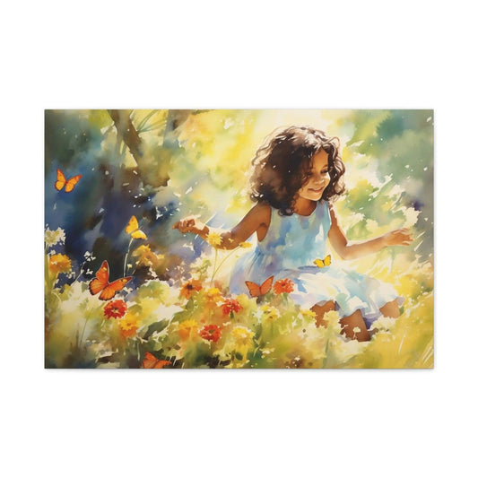 Young Girl in Garden - Matte Canvas, Canvas