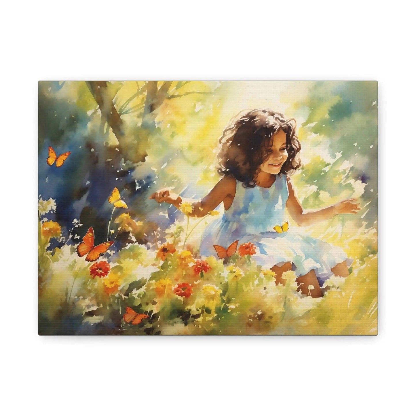 Young Girl in Garden - Matte Canvas, Canvas