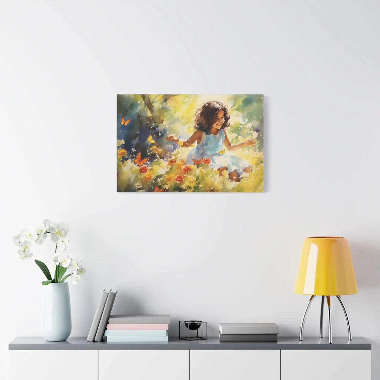 Young Girl in Garden - Matte Canvas, Canvas