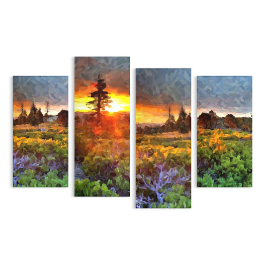 sunset painting -framework painting